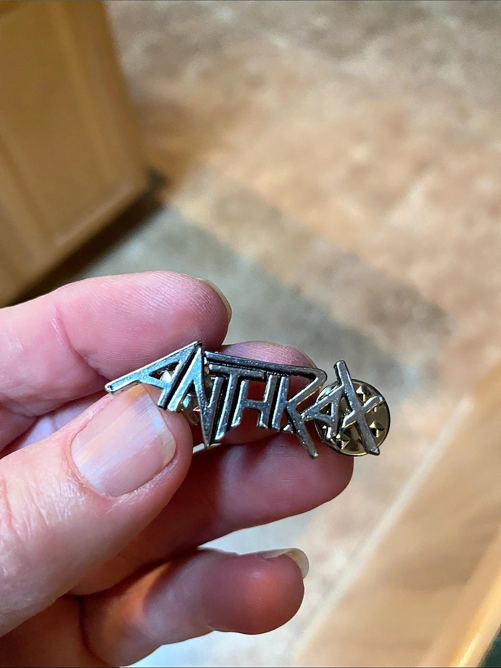 Anthrax Logo Metal Lapel Pin Silver & Black